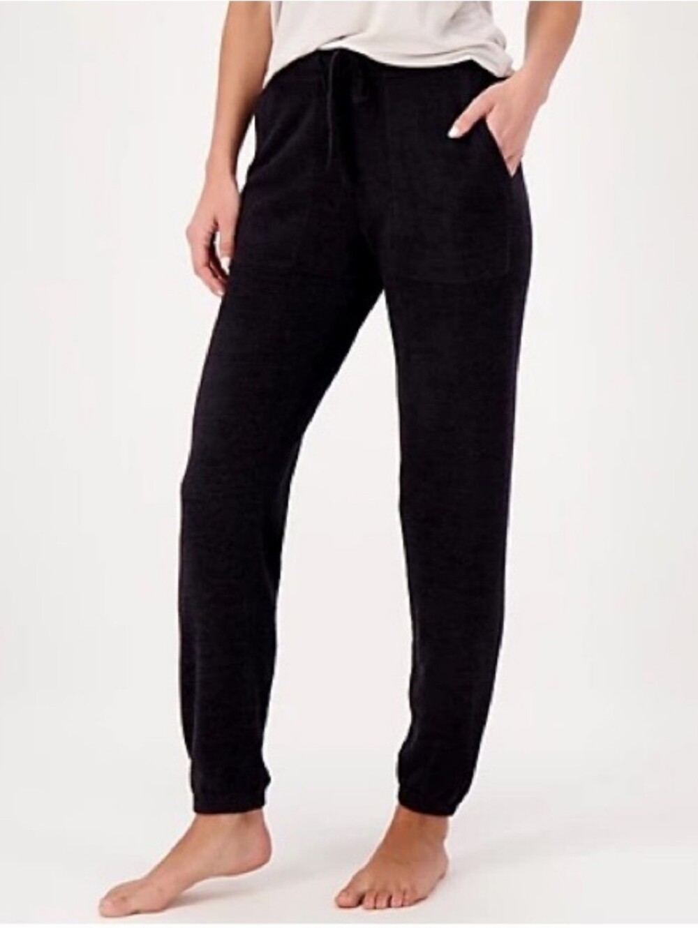 Barefoot Dreams NWT CozyChic Ultra Lite Ribbed Tunnel Jogger Black